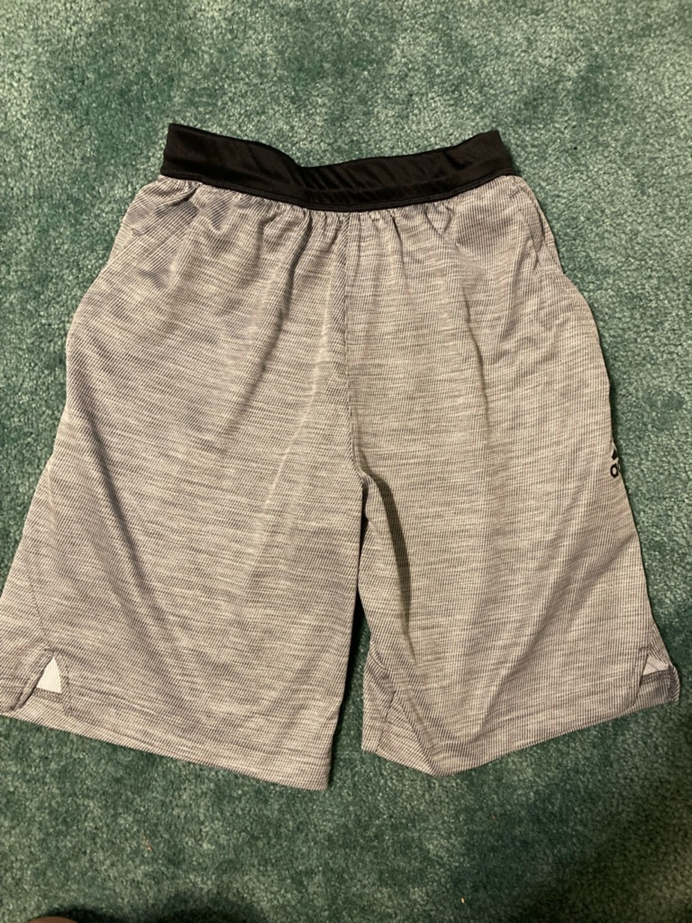 LIKE NEW Men's Black Waist Grey Patterned Adidas Athletic Shorts